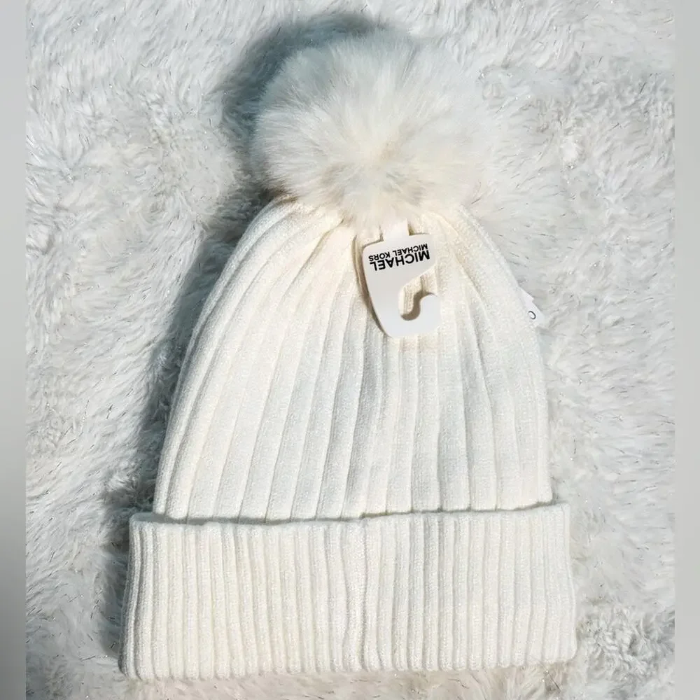 NWT - Michael Michael Kors - Women`s Teddy Fleece Faux Fur Pom Po…